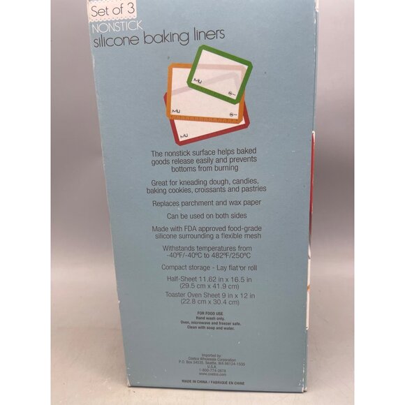 nonstick silicone baking liners set of 3 2 half sheet pan liners 1 toaster READ - Picture 4 of 6